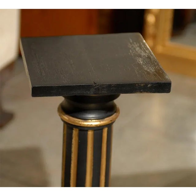 Wood Antique Swedish Neoclassical Late Empire Pedestals - a Pair For Sale - Image 7 of 8