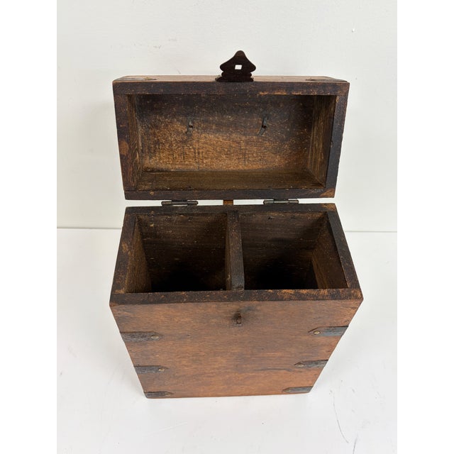 Handcrafted Indian Wood Storage Box With Iron Hardware For Sale - Image 9 of 10
