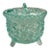 Vintage Light Teal Daisy Dot Depression Glass Sugar Dish For Sale