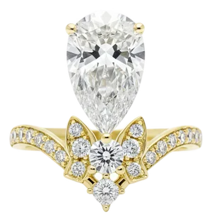 Kai Heirloom Revival Royal Ribbon Pear Diamond Ring – 2.46ct in 14k Gold (All Sizes Available)