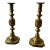 Pair of Mid 19th Century Brass Diamond-Pattern “good Luck” Candlesticks For Sale