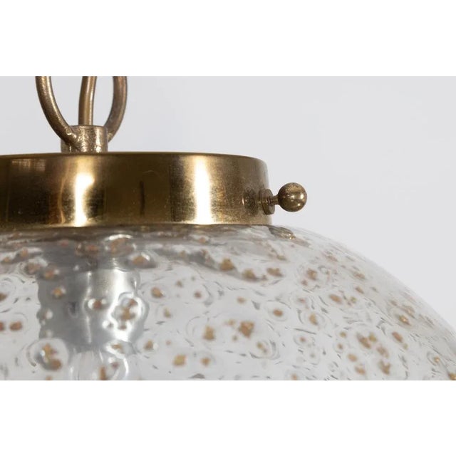 Ball Pendant Light in Seguso Glass with Gold Leaf For Sale - Image 4 of 5