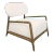 Modern Wood Frame Linen Accent Chair For Sale