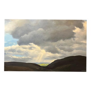 Claude Sauthier, Mountains of Fovez, 1970s, Oil on Wood For Sale