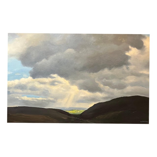 Claude Sauthier, Mountains of Fovez, 1970s, Oil on Wood For Sale