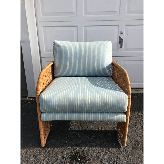 Adrian Pearsall for Comfort Designs Inc. Waterfall Wicker Chair Chairish