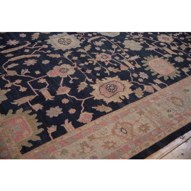 1980s Vintage Tea Washed Indian Sultanabad Soumac Design Rug - 9'3" X 11'9" For Sale - Image 5 of 11
