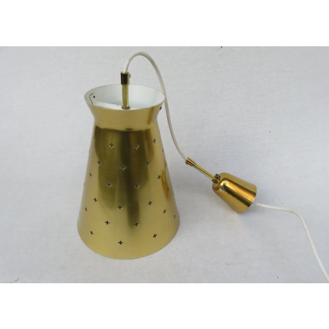 Lacquered Alumnium and Brass Ceiling Lamps, 1950s, Set of 4 For Sale - Image 9 of 18