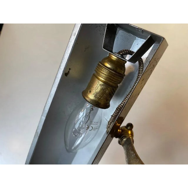 Swedish Art Deco Brass Wall Lamp, 1930s For Sale - Image 4 of 7