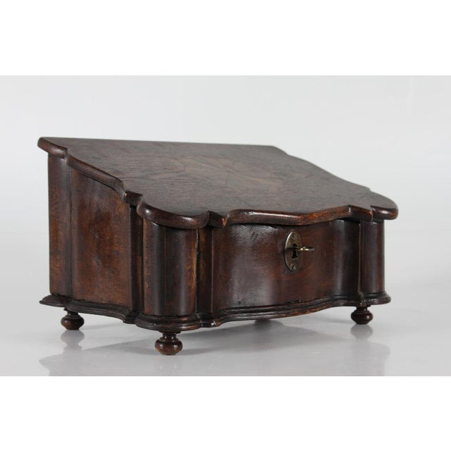 Antique Mid 19th Century Scandinavian Baroque Oak Sewing Box For Sale - Image 14 of 14