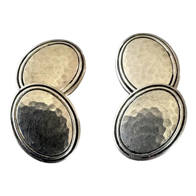 Antique Sterling Silver Cufflinks, A Pair For Sale