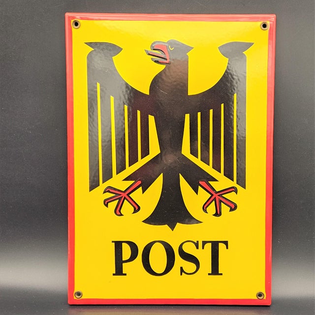 Enamelled Post Advertising Sign, 1950s-1960s For Sale - Image 4 of 4
