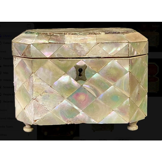 English Mother-of-Pearl Tea Caddy For Sale - Image 10 of 11