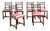 20th Century Wooden Chairs with Striped Seats, 1950s, Set of 6 For Sale