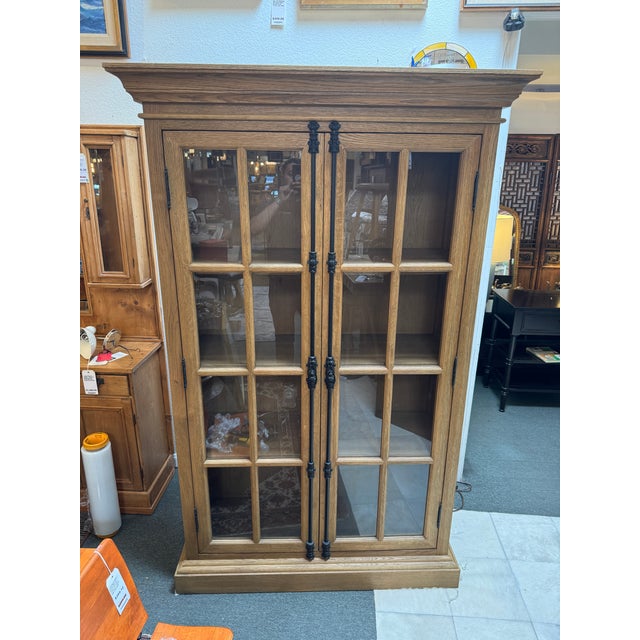 Metal Restoration Hardware French Casement Cabinet For Sale - Image 7 of 12