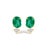 Glimmering in polished 18K yellow gold, these luminous double-drop studs marry verdant fire and airy sparkle in a sleek...