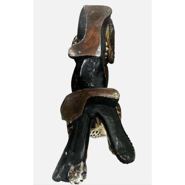 Brown Leopard Cheetah Sculpture Plaster Chalkware Statue Baby Cub Wild Cat 1970s For Sale - Image 8 of 8