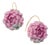 Agate Peony Large Earrings 14k Gold Hook, A Pair For Sale