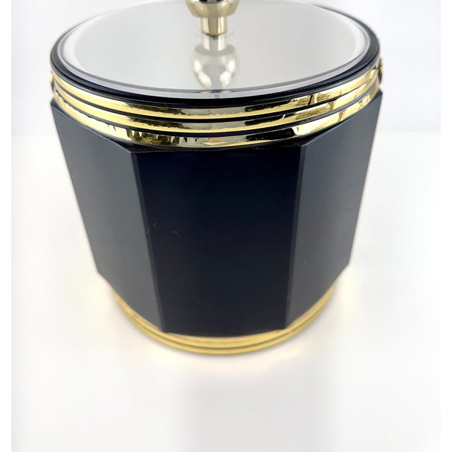 Glass 1960s Mid-Century Modern Culver Black and Gold Lowball Glasses With Coordinating Ice Bucket – Set of 5 For Sale - Image 7 of 10