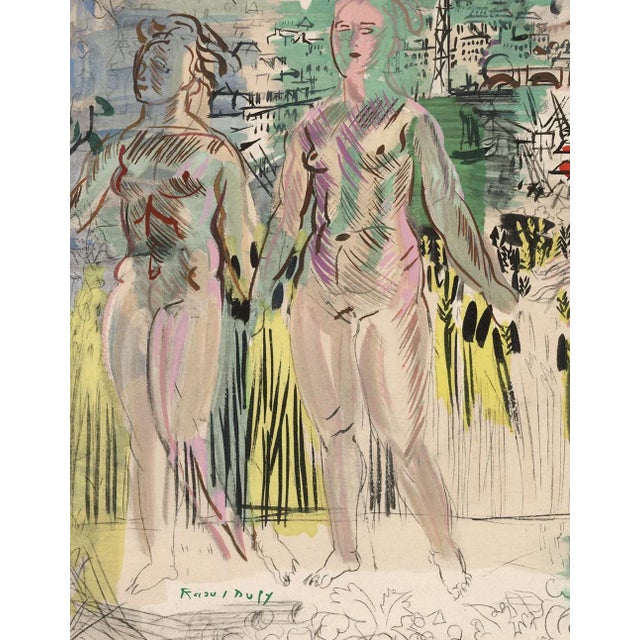 Limited, 1st edition Raoul Dufy lithograph from the folio, "Héron de Villefosse. Eux de Vie - Espirit de La Fleur et du...