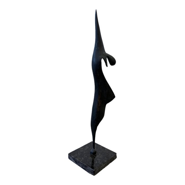 Brazilian Mid-Century Modern Abstract Dancer Bronze Sculpture on Granite Base For Sale
