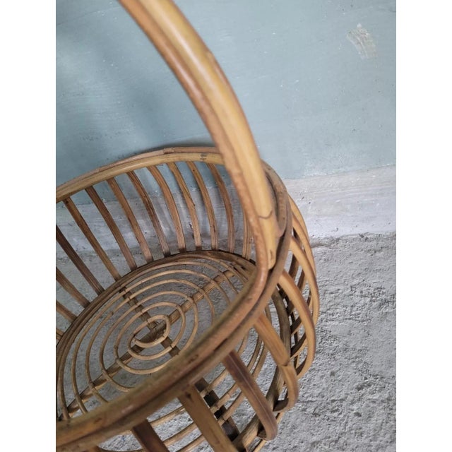 Beige Vintage Wicker Magazine Rack For Sale - Image 8 of 11
