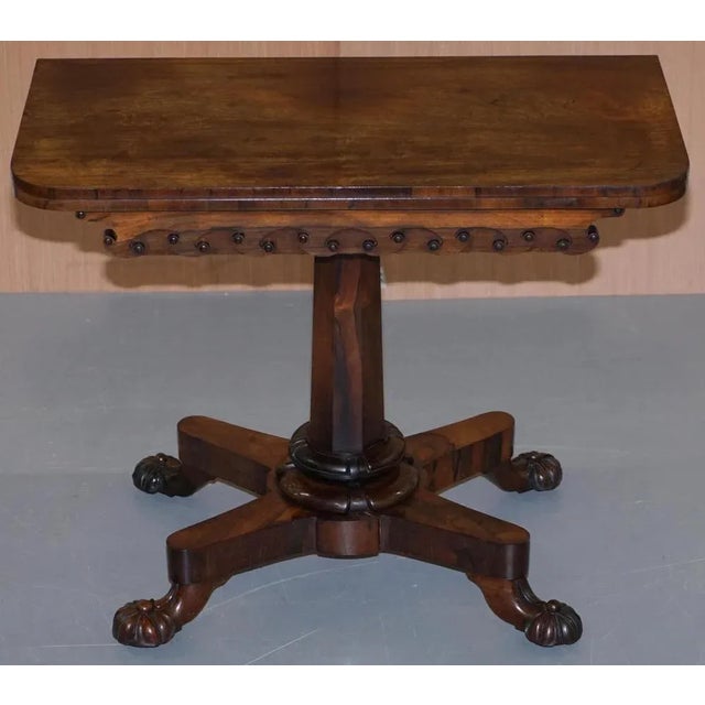 Redwood Tea Card Table from J Kendall & Co, 1830s For Sale - Image 3 of 18