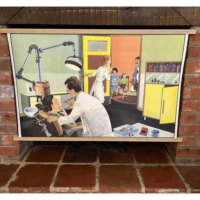 1950s French Double-Sided Educational School Poster Material: Printed Paper A striking original French educational school...
