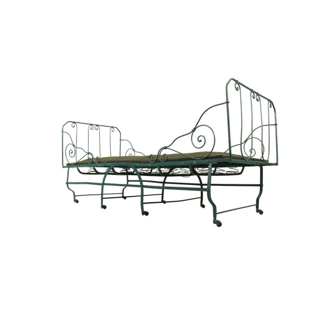 Blue Foldable Metal Daybed, 1950s For Sale - Image 8 of 17