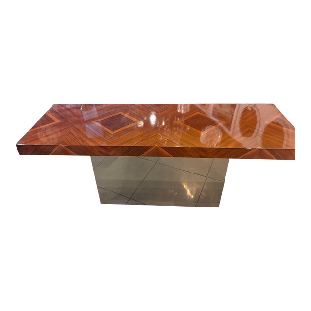 Beautiful vintage 1978 (stamped underneath) Milo Baughman for Thayer Coggin Rosewood & Chrome console table. This has been...