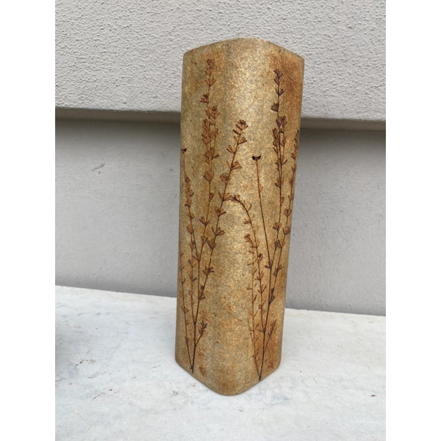 Mid-Century French vase signed Raymonde Leduc, Vallauris. with plant motifs inlaid. Raymonde Leduc is famous for using the...