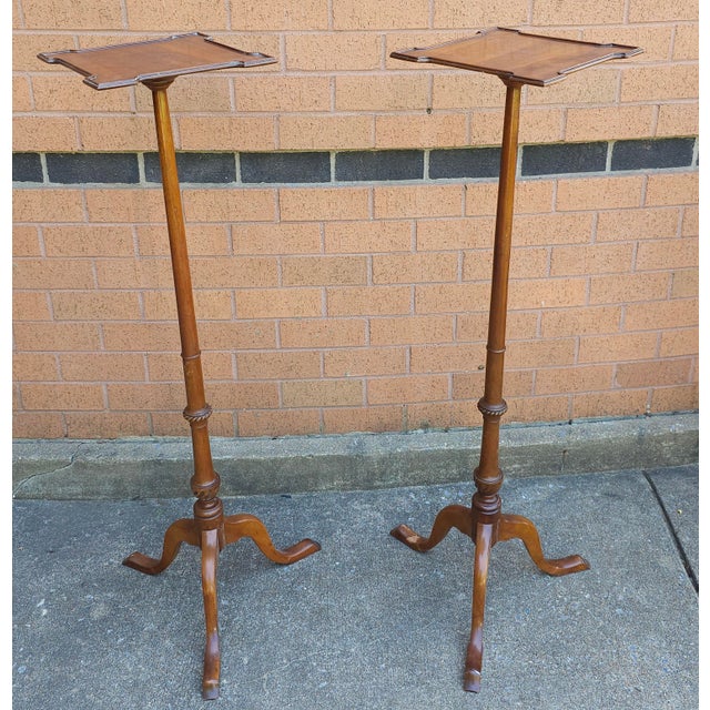 Pair of Beacon Hill Collection Mahogany Pedestal Plant Stands For Sale - Image 10 of 12