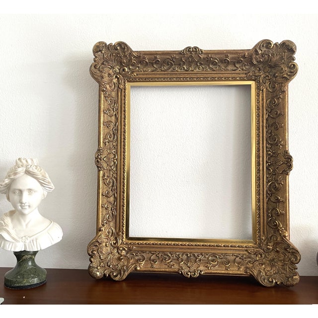 Large Louis XIV Style Carved Gilt Frame, 1930s For Sale - Image 9 of 11