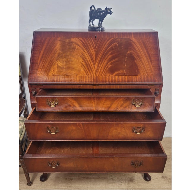 Mid-Century Modern Vintage Secretaire in Mahogany, 1950 For Sale - Image 3 of 18