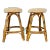 Boho Rattan Bentwood Bar Stools With Upholstered Seats - Pair For Sale