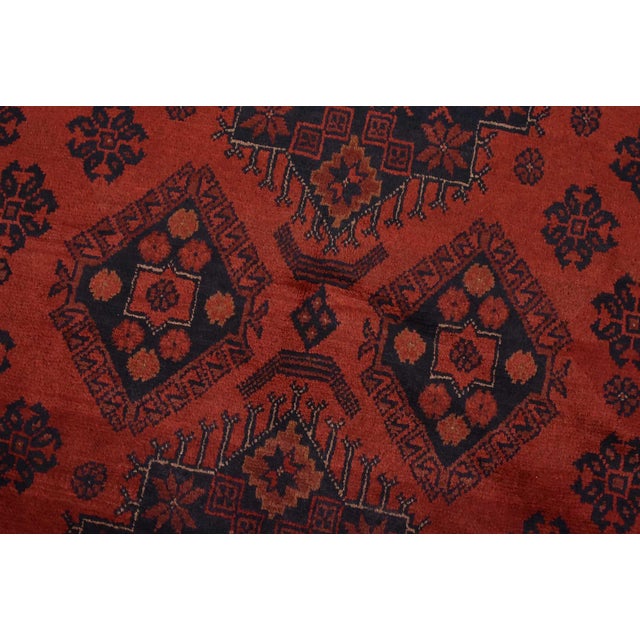 Turkmen Rug 9’11” X 12’11” Red Wool Tribal Hand-Knotted Oriental Carpet For Sale - Image 4 of 14