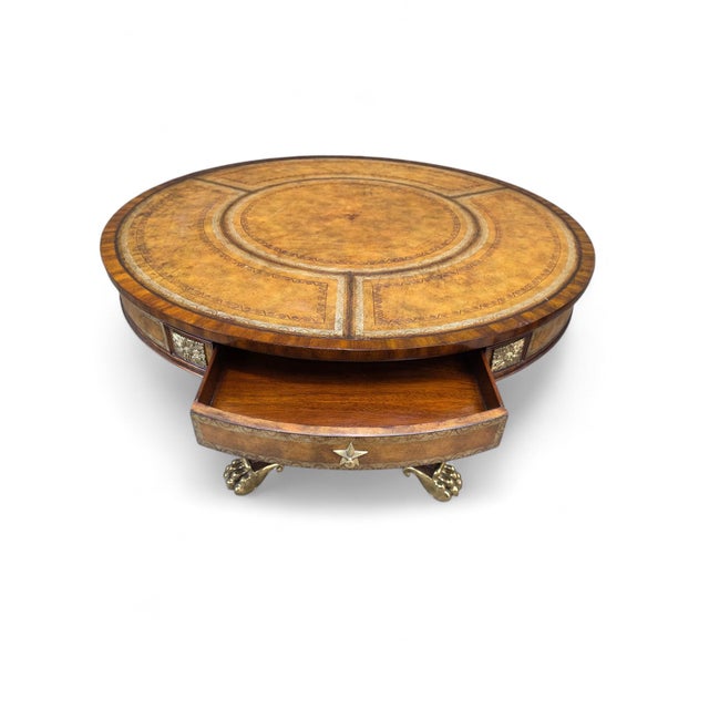 Late 20th Century Vintage French Empire Regency Style Library/Hall Table by Maitland Smith For Sale - Image 5 of 10