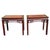 Brown Chinese Padauk and Burl Panel Side Tables, Pair, Labeled j.l. George & Co., Hong Kong For Sale - Image 8 of 14
