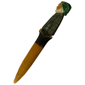 Vintage Hand-Carved Letter Opener of Man in Night Clothes