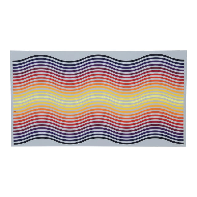 Jurgen Peters, "Rainbow Waves", Op Art Screenprint For Sale