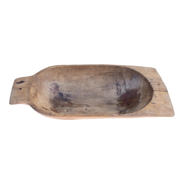 Antique Hand-Hewn Fruitwood Trog or Dough Bowl For Sale