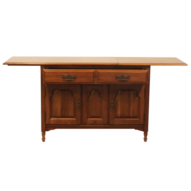 Brown Thomasville Furniture Collector's Cherry Traditional Style 66" Server Buffet W. Slide-And-Drop-Top 720-26 For Sale - Image 8 of 12