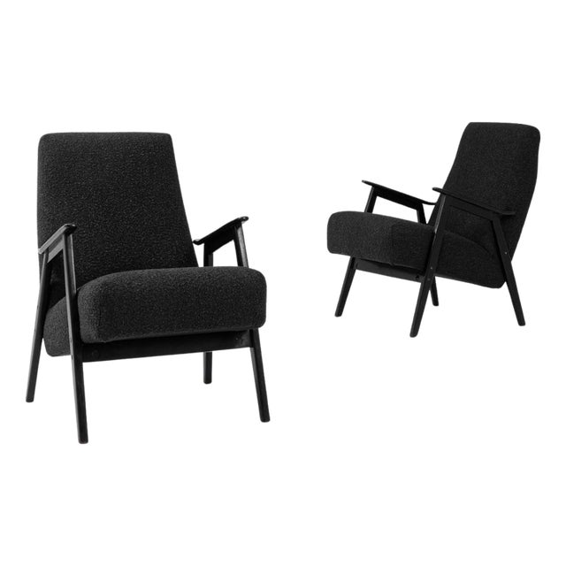1960s Czech Pair Of Upholstered Armchairs For Sale