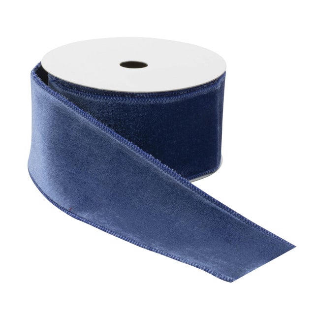 Add a rich, vibrant touch to your holiday decor with this blue wired ribbon. Made from a blend of soft polyester and...