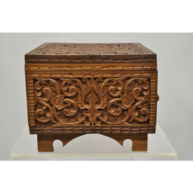 Vintage Hand Carved Teak Wood Thai Jewelry Box Chairish