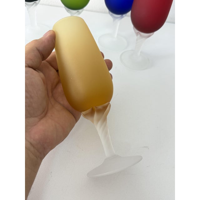 Vintage Murano Glass Champagne Glasses, 1970, Set of 6 For Sale - Image 9 of 11
