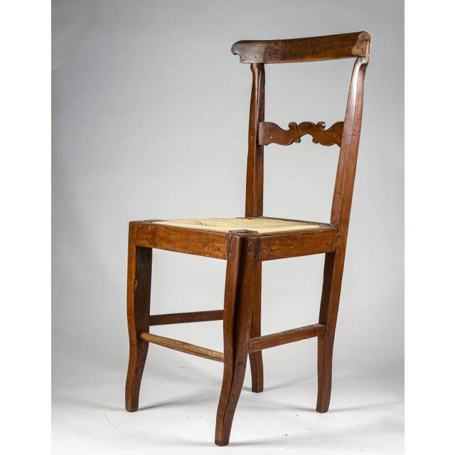 Vintage Wooden & Straw Chair For Sale - Image 5 of 6