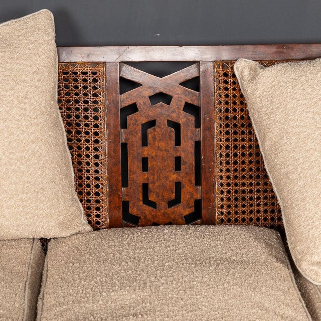 Victorian Sofa and Amchairs in Bergere and Dappled Walnut, 1890s, Set of 3 For Sale - Image 15 of 18