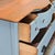 Antique Painted Oak Bow-Front Dresser With Oval Mirror & Skeleton Key For Sale - Image 9 of 10