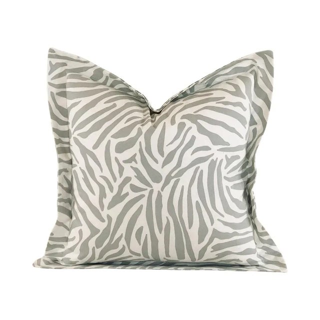 2020s Designer Vicki Payne Free Spirit Gray Ivory Zebra African Safari Animal Print Pillows- 3 Pc Set For Sale - Image 5 of 6